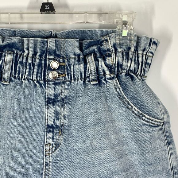 Wild Fable Women's Acid Wash High Waist Denim Paperbag Shorts Blue Size XS - Picture 4 of 5